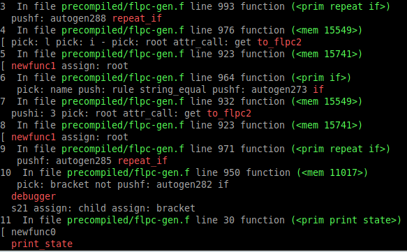 FlpcForth bytecode interpreter/debugger