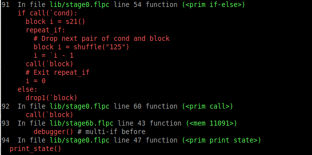 FlpcPython source stack trace