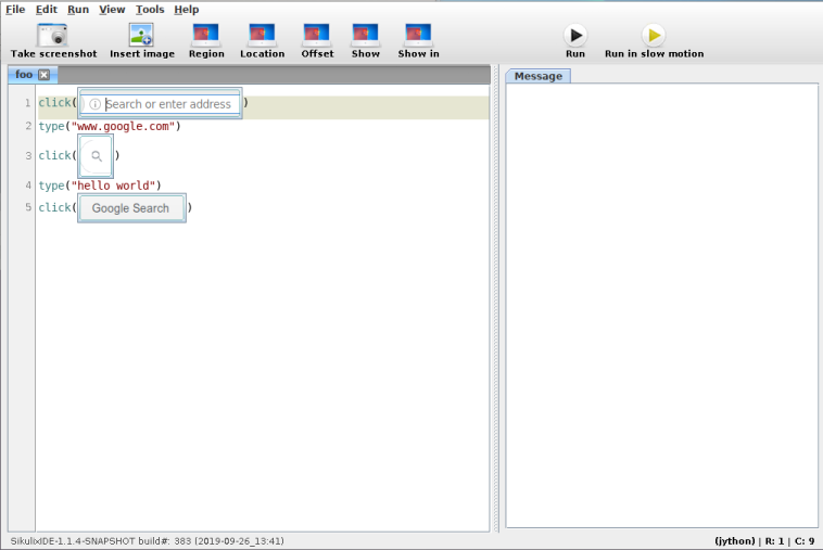 Screenshot of Sikuli
