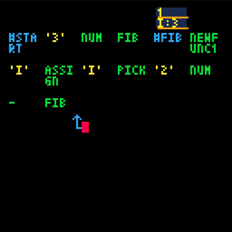 recursive call to fib(i - 2)